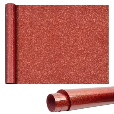 Afbeelding van Opstrijkbaar vinyl voor stoffen, 30 x 100 cm, thermo transfer vinylrol T shirts, kleding, hoeden, decoratief knutselen, gemakkelijk te snijden (rood)