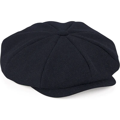 Afbeelding van Beechfield Heritage baker boy Cap B628 Navy Herringbone