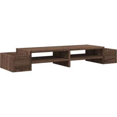 Afbeelding van vidaXL Monitorstandaard met opbergruimte 100x27x15 cm hout bruin eiken