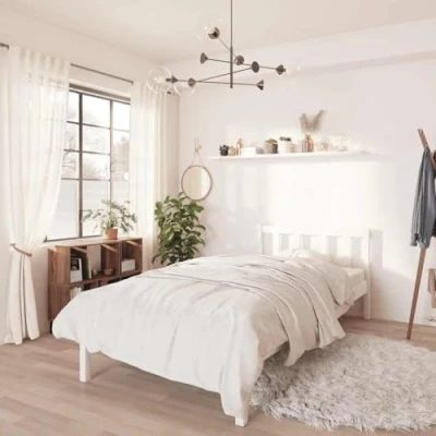 Image de vidaXL Cadre de lit sans matelas blanc 90x200 cm bois pin massif823460