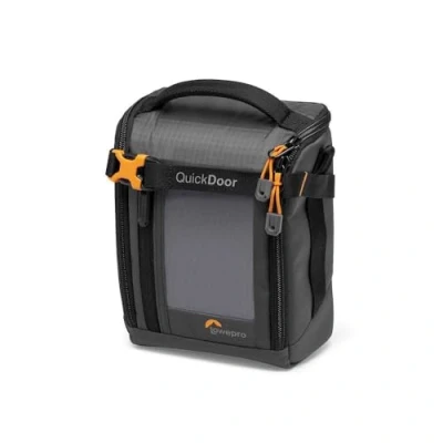 Afbeelding van Lowepro Gearup Creator Box Medium II, cameratas zonder spiegel en digitale SLR, tas met Quickdoor toegang, gerecyclede stof, gevoerde binnenverdeling, oranje, grijs