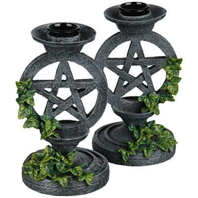 Afbeelding van Nemesis Now Aged Pentagram Candlesticks 13.4cm