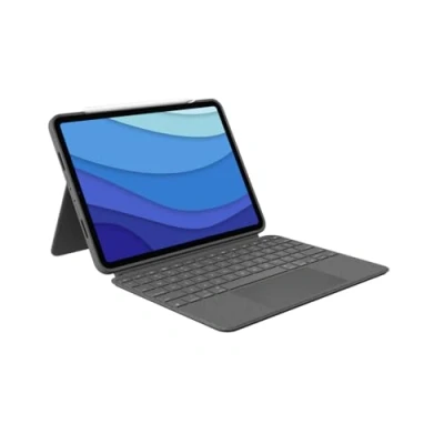 Afbeelding van Logitech Combo Touch Case Apple iPad Pro 11 2018/2020/2021/2022 Grijs Qwerty