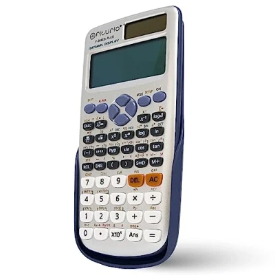 Afbeelding van wetenschappelijke rekenmachine op zonne energie, digitale voor engineering, school en universiteit, 2 regelig display, geschikt scholen bedrijven Ofituria