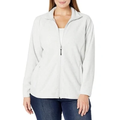 Image de Amazon Essentials Veste polaire douce à fermeture éclair intégrale pour femme (disponible en grande taille), gris clair chiné, taille XXL