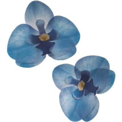 Afbeelding van Dekora eetbare decoratie 10 witte orchideeën in wafel voor verjaardagstaart