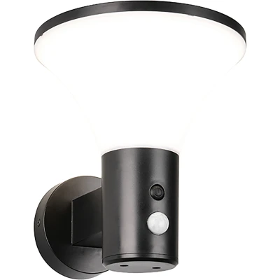 Afbeelding van Reality Leuchten LED buitenwandlamp GORDA R24676132, kunststof, matzwart, 3,5 watt, led, zonne hybride/batterij, schemeringssensor, bewegingssensor