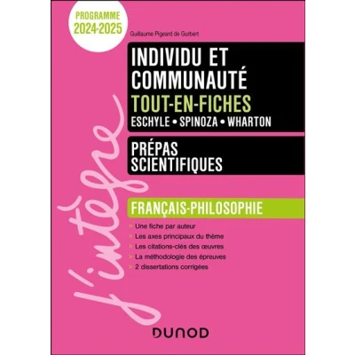 Image de Individu et communauté Tout en fiches Prépas scientifiques Français philosophie 2024 2025