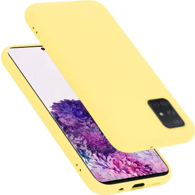Afbeelding van Cadorabo Hoesje geschikt voor Samsung Galaxy A71 4G in LIQUID GEEL Beschermhoes gemaakt van flexibel TPU silicone Case Cover