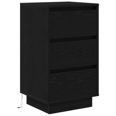 Afbeelding van vidaXL Nachtkastje met LED verlichting 38x34x65 cm zwart