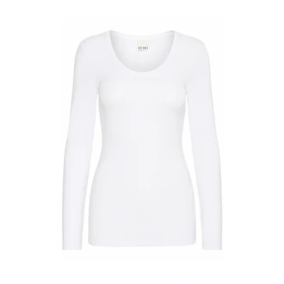 Afbeelding van ICHI Longsleeve, Dames, Maat: Small, White