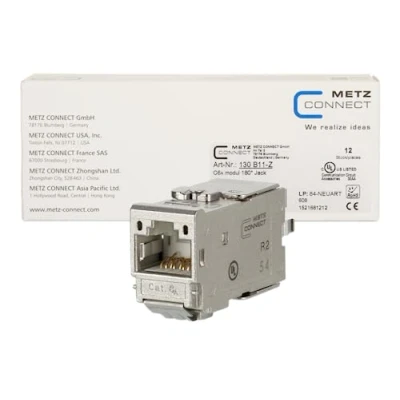 Afbeelding van Metz Connect C6Amodul 180 Modulaire ingang RJ 45 Metaal (verpakking van 12) (Kabelaccessoires), Netwerk accessoires