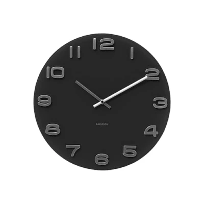 Image de Karlsson Horloge ronde vintage en verre 35 cm Noir