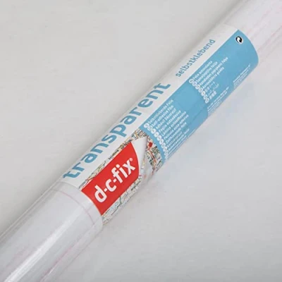 Afbeelding van d c fix Zelfklevende folie, transparant, glanzend, universele bescherming voor boeken, ramen, meubels, tafel, zelfklevend, 67,5 cm x 2 m