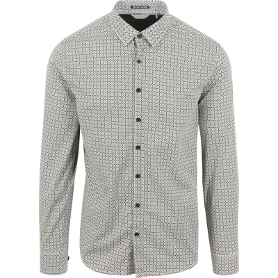 Afbeelding van NO Excess Stylish Winter WITH Dynamic Allover Pattern Overhemd, Heren, Maat: Small, Night blue