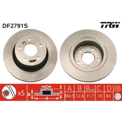 Afbeelding van Trw Remschijf DF2791S