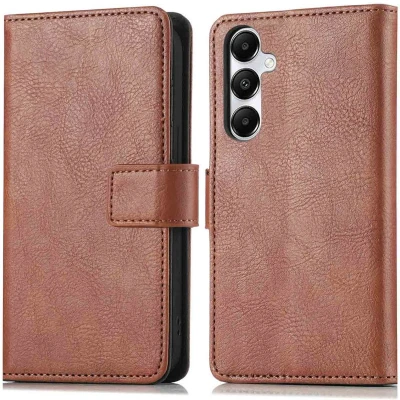 Afbeelding van imoshion Hoesje Geschikt voor Samsung Galaxy S25 Plus Met Pasjeshouder Luxe Bookcase Bruin