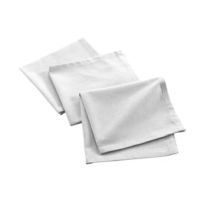 Afbeelding van douceur d&#039;intérieur, 3 servetten (40 x 40 cm) Mistral wit, gerecycled katoen