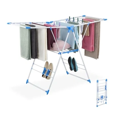 Afbeelding van wasrek inklapbaar 99x155x61cm 4 houders voor schoenen staand