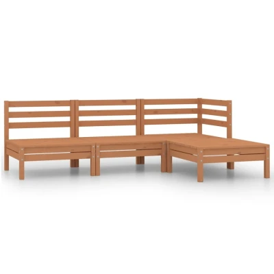 Afbeelding van 4 delige Loungeset massief grenenhout honingbruin