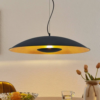 Afbeelding van Lindby hanglamp Narisara, Ø 80 cm, E27, zwart goud