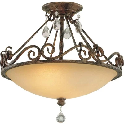 Afbeelding van Feiss LED Plafondlamp Chateau 2X E27 Max 60W Dimbaar Mocha Bronze