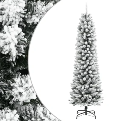 Afbeelding van vidaXL Kunstkerstboom met sneeuw smal 150 cm PVC en PE