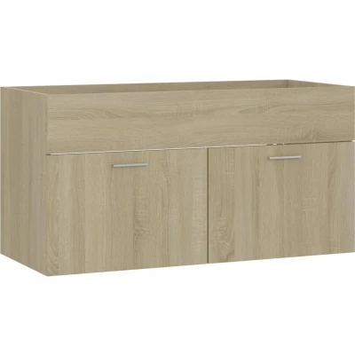 Afbeelding van Wastafelkast 90x38,5x46 cm spaanplaat sonoma eikenkleurig