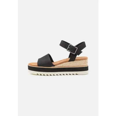 Afbeelding van TOMS Diana Vegan Sandalen met plateauzool black, Dames, Maat: 39, Black Textiel