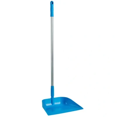 Afbeelding van Vikan Dustpans with Long Handle Hygiene Dust Pan Upright Aluminum 75cm Blue 330mm