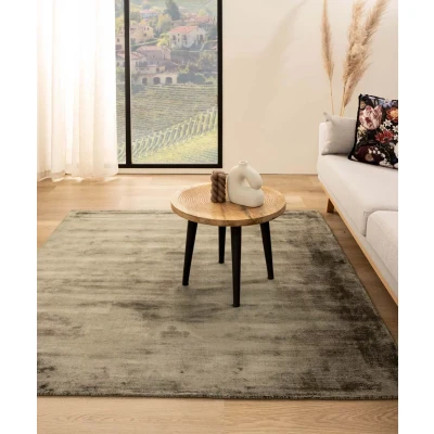 Afbeelding van Viscose Vloerkleed Vierkant Glamour Olijfgroen 140x140 Cm