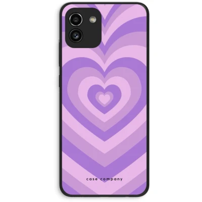 Afbeelding van Case Company® hoesje geschikt voor Samsung Galaxy A03 Hart Paars Soft Cover Telefoonhoesje Bescherming aan alle Kanten en Schermrand