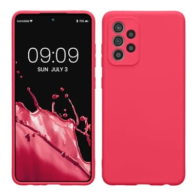 Afbeelding van kwmobile telefoonhoesje geschikt voor Samsung Galaxy A52 / 5G A52s Hoesje smartphone Precisie camera uitsnede In neon roze