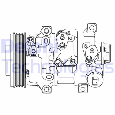 Afbeelding van DELPHI CS20478 AC Compressor 6ZSE14 PAG 46 Met compressorolie TOYOTA: Avensis III Estate