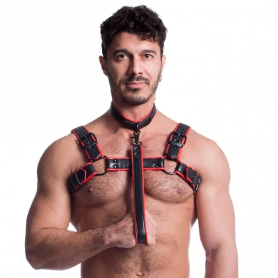 Afbeelding van Vegan Leash Riem Zwart/Rood