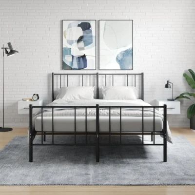 Afbeelding van Nachtkastjes 2 st wandgemonteerd 35x35x20 cm hoogglans wit