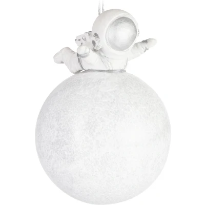 Afbeelding van BRUBAKER Handgeschilderde Glazen Kerstbal Grappig Motief Handgeblazen Kerstboom Decoratie Figurines Grappige Deco Hanger Boombal Kerst Astronaut