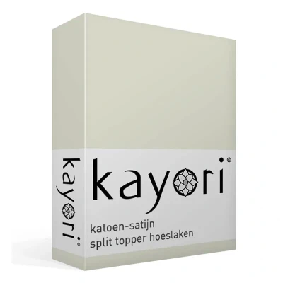 Afbeelding van Kayori Edo splittopper hoeslaken katoensatijn Champagne 180/200 (Kleur: Champagne)