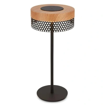 Afbeelding van Accu tafellamp Booha, bruin, metaal, IP44, dimbaar