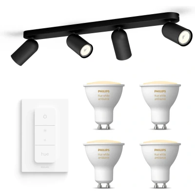 Afbeelding van Philips Pongee Opbouwspot Zwart 4 Lichtpunten