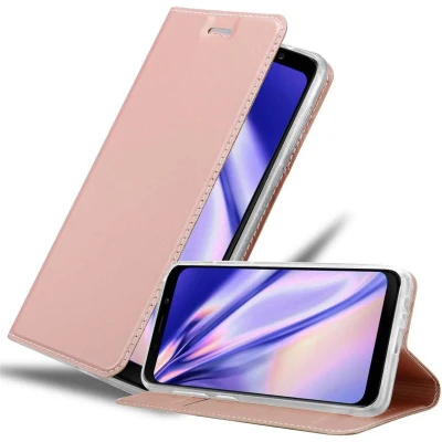 Afbeelding van Cadorabo Hoesje geschikt voor Samsung Galaxy A8 2018 in CLASSY ROSE GOUD Beschermhoes met magnetische sluiting, standfunctie en kaartvakje Book Case Cover Etui
