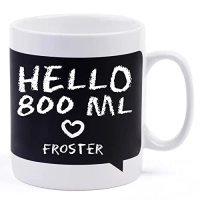 Afbeelding van Froster Giant Mok, met ruimte voor inscripties en tekeningen, inclusief krijt, XXL, 800 ml