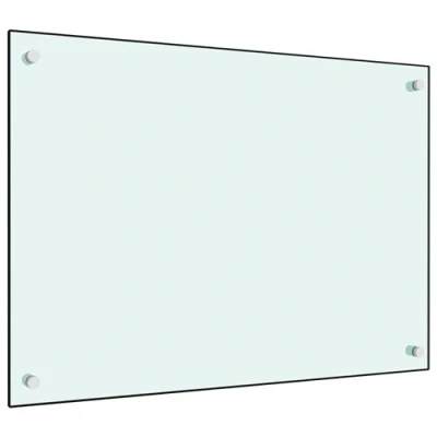 Image de vidaXL Dosseret de cuisine Blanc 70x50 cm Verre trempé