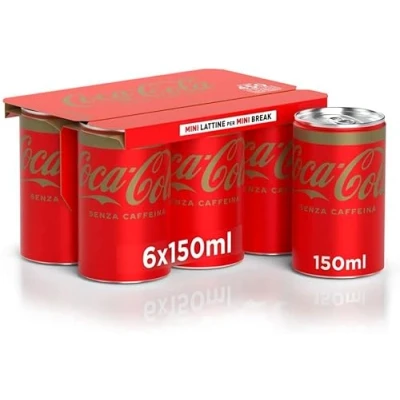 Afbeelding van 24 blikjes Coca cola Mini Senza Caffeina koolzuurhoudende drank 150 ml cafeïnevrij
