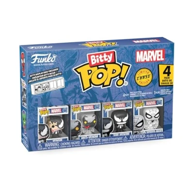 Afbeelding van Funko Bitty Pop! Spider Man Venom 4pkE een mysterieus verrassingsfiguur 0,9 inch (2,2 cm) Marvel Comics verzamelbaar inclusief stapelbaar tentoonstellingsrek