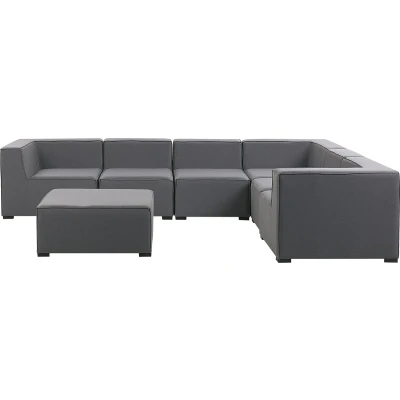 Afbeelding van Beliani AREZZO Loungeset voor 7 Grijs Kunststof