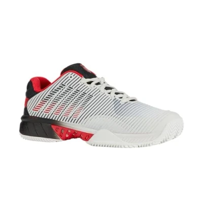 Afbeelding van Hypercourt Express 2 HB 06614 Tennisschoenen Heren Bright White Stretch Limo High Risk Red100 7,5 Wit