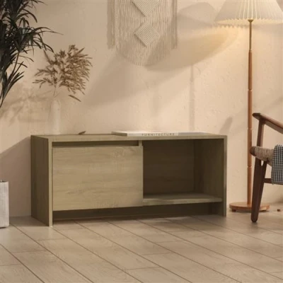 Afbeelding van vidaXL Tv meubel 90x35x40 cm bewerkt hout sonoma eikenkleurig