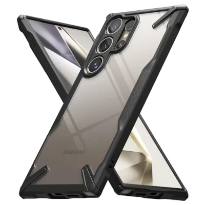 Afbeelding van Ringke Beschermhoes compatibel met Samsung Galaxy S24 Ultra [Fusion X], schokbestendig, militaire verdediging, krasbestendig, polycarbonaat, robuust, stijf, TPU, bumper voor Ultra, zwart