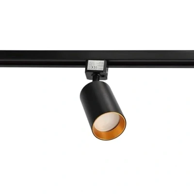 Afbeelding van EDO Eenfasige spot NALGA Tc System SEVA: Plafondverlichting, Binnenverlichting op rail Draaibaar en Kantelbaar, LED Plafondlamp, Railsysteem, Lamp GU10 1P, Zwart Goud, EDO777508